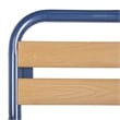 Pemberly Row Wood/Metal Patio Stackable Chairs in Navy and Brown (Set of 2)