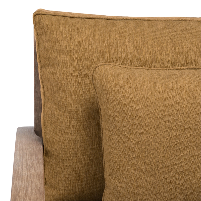 Pemberly Row Eucalyptus Wood Outdoor Armchair in Natural / Brown
