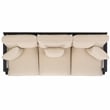 Pemberly Row Eucalyptus Wood Outdoor Sofa in Black / White with Cushions