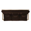 Pemberly Row Eucalyptus Wood Outdoor Sofa with Cushions in Natural / Brown