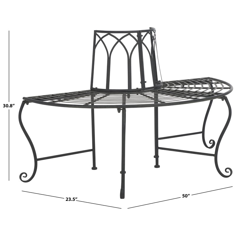 Pemberly Row Iron Benches in Black for Indoor and Outdoor Seating