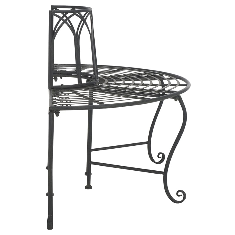 Pemberly Row Iron Benches in Black for Indoor and Outdoor Seating