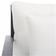 Pemberly Row Eucalyptus Wood Patio Armchair in Black / White with Cushion