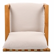 Pemberly Row Brazilian Teak Wood Patio Chair in Natural / White