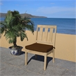 Pemberly Row Eucalyptus Wood Outdoor Dining Chair in Natural / Brown