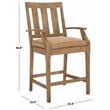 Pemberly Row Eucalyptus Wood Patio Counter Stools in Natural / Brown