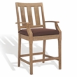 Pemberly Row Eucalyptus Wood Patio Counter Stools in Natural / Brown