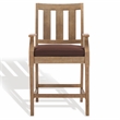 Pemberly Row Eucalyptus Wood Patio Counter Stools in Natural / Brown