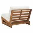 Pemberly Row Acacia Wood and Polyester Lounge Chair Set of 2 in Natural / Beige