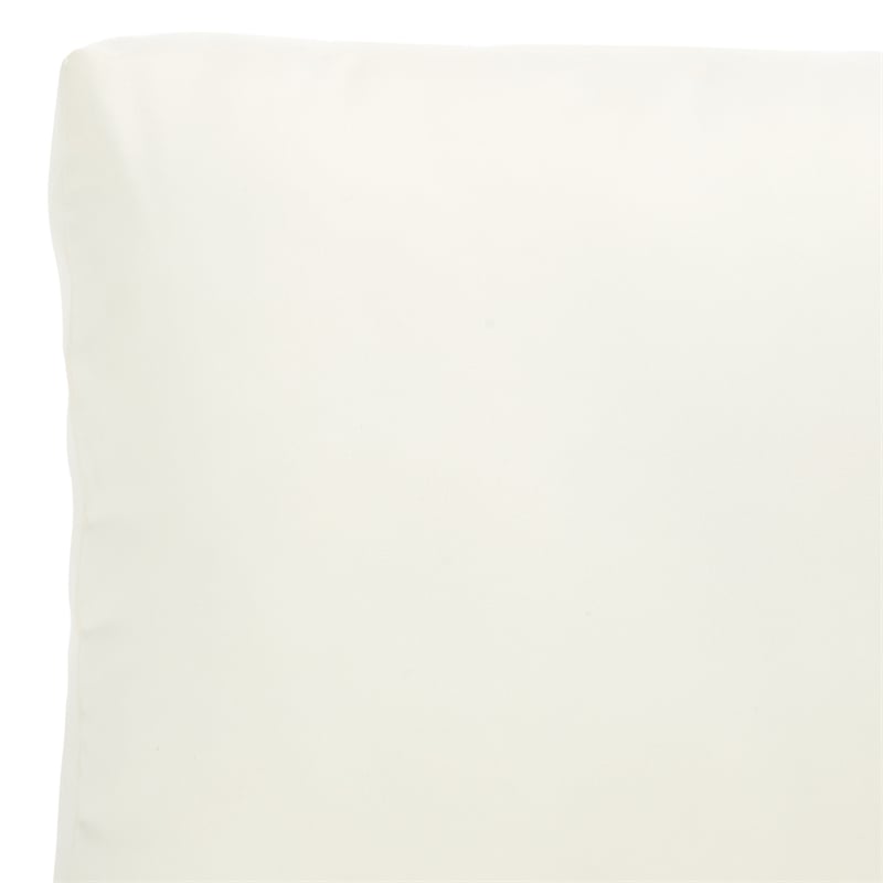Pemberly Row Acacia Wood and Polyester Outdoor Sofa in Natural / Beige
