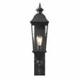 Pemberly Row Modern Metal and Glass Outdoor Wall Sconce in Black
