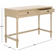 Pemberly Row Pine Wood 2 Drawer Desk with Storage in Natural