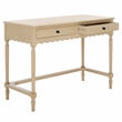 Pemberly Row Pine Wood 2 Drawer Desk with Storage in Natural