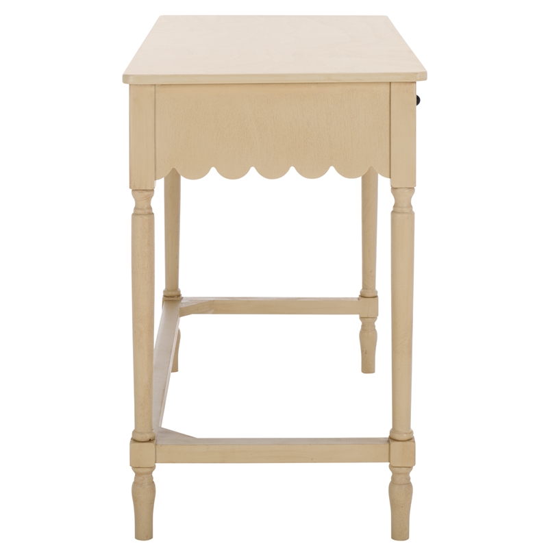 Pemberly Row Pine Wood 2 Drawer Desk with Storage in Natural
