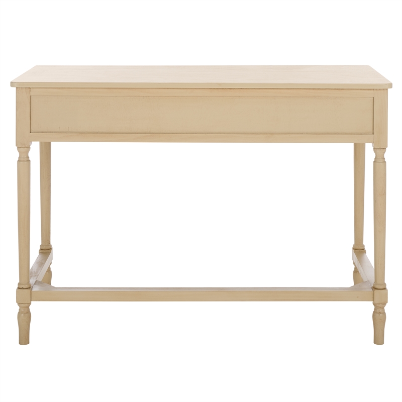 Pemberly Row Pine Wood 2 Drawer Desk with Storage in Natural