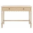 Pemberly Row Pine Wood 2 Drawer Desk with Storage in Natural