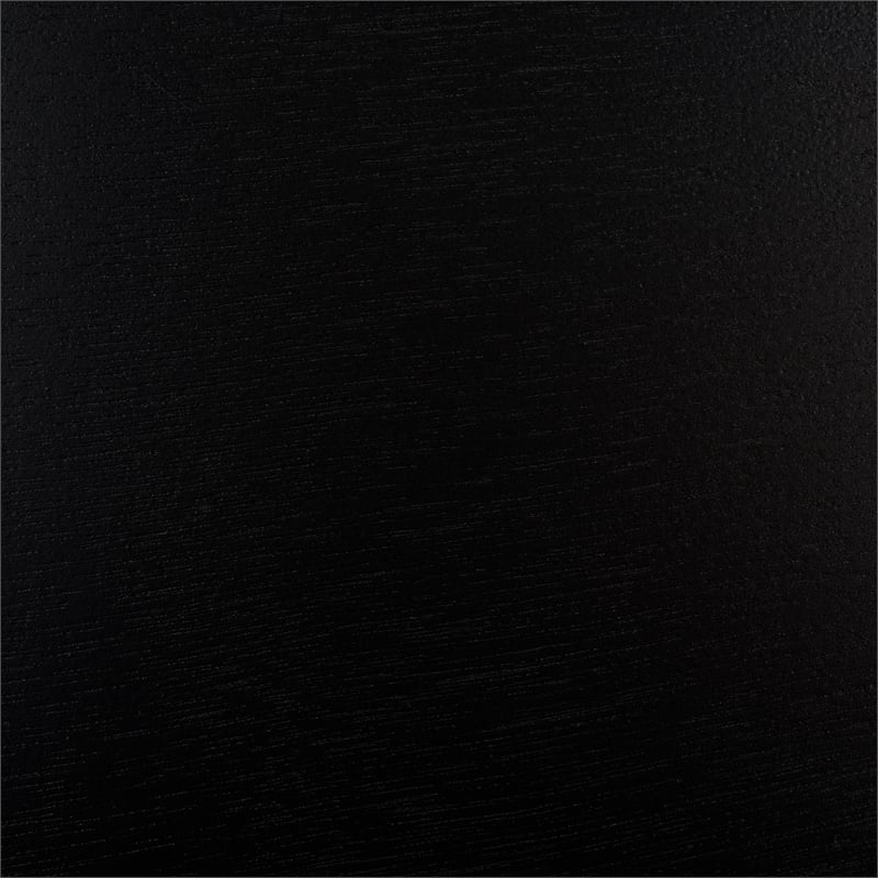 Pemberly Row Pine Wood 2 Drawer Desk with Storage in Matte Black