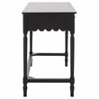 Pemberly Row Pine Wood 2 Drawer Desk with Storage in Matte Black