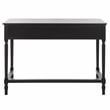 Pemberly Row Pine Wood 2 Drawer Desk with Storage in Matte Black