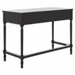 Pemberly Row Pine Wood 2 Drawer Desk with Storage in Matte Black