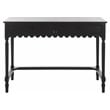 Pemberly Row Pine Wood 2 Drawer Desk with Storage in Matte Black