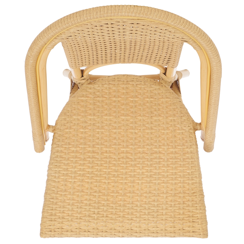 Pemberly Row Aluminum Side Chair Set of 2 in Natural for Indoor/Outdoor