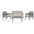 Pemberly Row 4 Piece Outdoor Furniture Set for Patio Entertaining