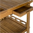 Pemberly Row Tea Trolley with Rolling Convenience for Indoor Serving