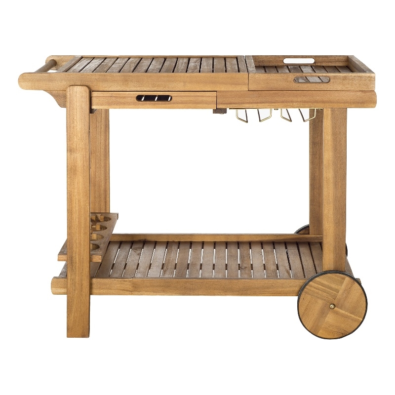 Pemberly Row Tea Trolley with Rolling Convenience for Indoor Serving