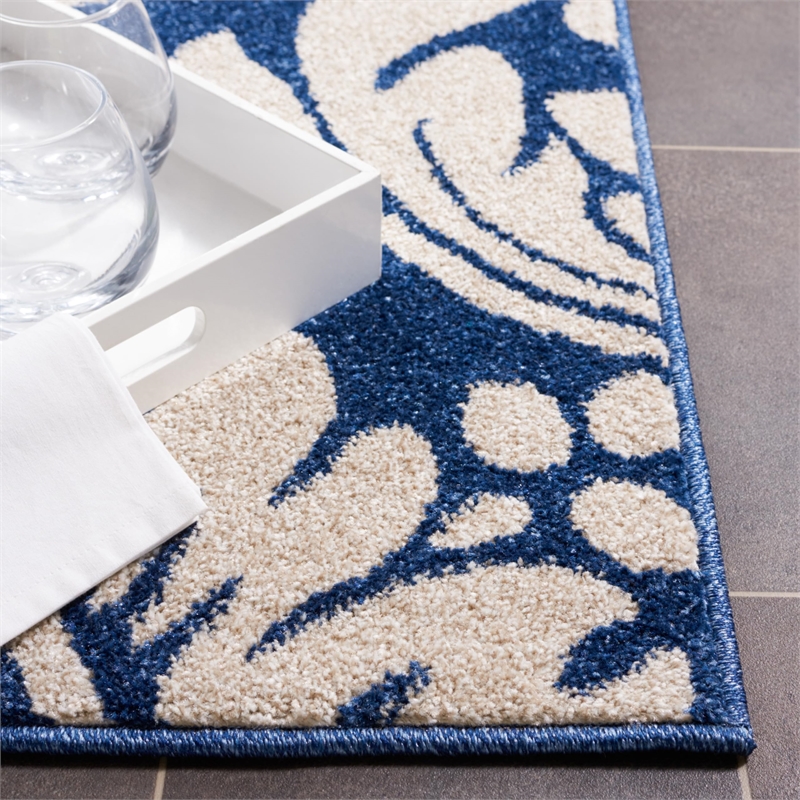 Pemberly Row 7' x 7' Square Area Rug in Navy/Ivory for Any Room