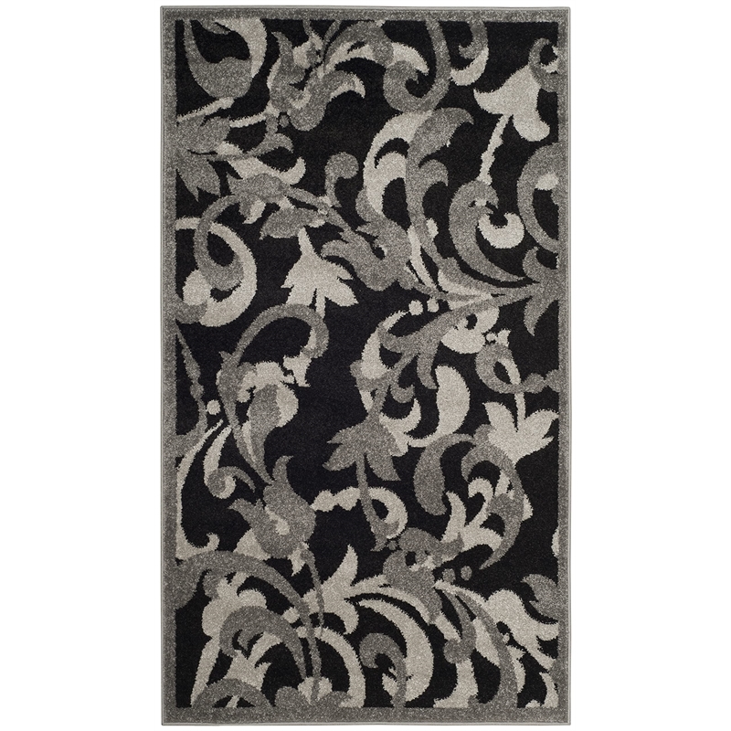 Pemberly Row 3' x 5' Area Rug in Anthracite/Light Gray for Accents