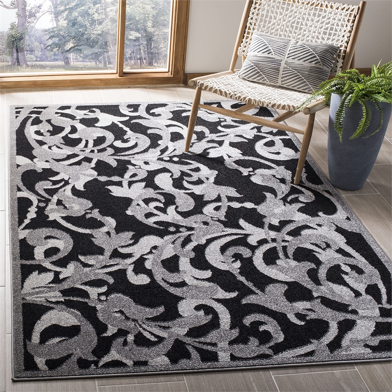 Pemberly Row 3' x 5' Area Rug in Anthracite/Light Gray for Accents