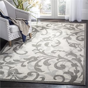 Pemberly Row 4' x 6' Area Rug in Ivory Gray for Living Room or Bedroom