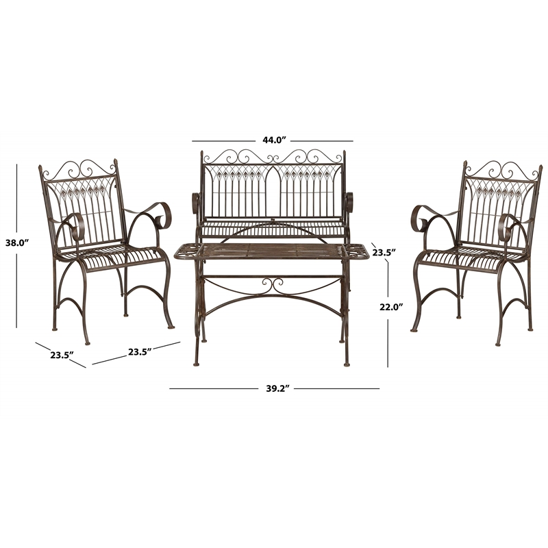 Pemberly Row 4 Piece Outdoor Furniture Set for Deck or Garden