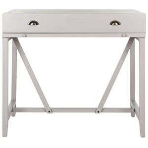Pemberly Row Pine Writing Desk in Grey for Home Office or Bedroom