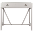 Pemberly Row Pine Writing Desk in Grey for Home Office or Bedroom