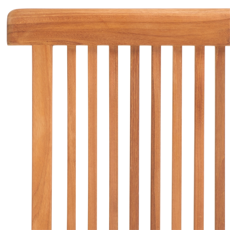 Pemberly Row Solid Teak Wood Folding Chair in Natural for Indoor or Outdoor