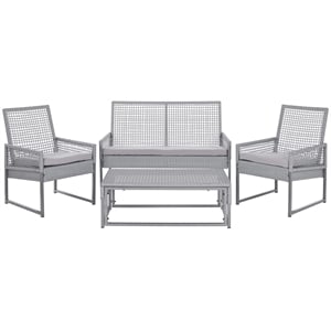 Pemberly Row Aluminum Outdoor Set in Grey for Patio or Deck Living