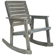 Pemberly Row Steel and Acacia Wood Rocking Chair in Ash Grey