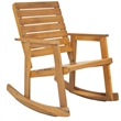 Pemberly Row Steel and Acacia Wood Rocking Chair in Ash Grey
