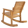 Pemberly Row Steel and Acacia Wood Rocking Chair in Ash Grey