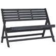 Pemberly Row Steel and Acacia Wood Folding Bench in Ash Grey