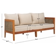 Pemberly Row Rattan and Polyester Sofa in Natural / Taupe for Patio