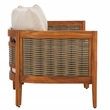 Pemberly Row Rattan and Polyester Sofa in Natural / Taupe for Patio