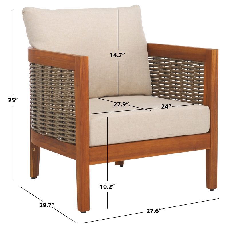 Pemberly Row Polyester Outdoor Chairs in Natural / Taupe for Patio or Deck
