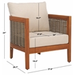 Pemberly Row Polyester Outdoor Chairs in Natural / Taupe for Patio or Deck
