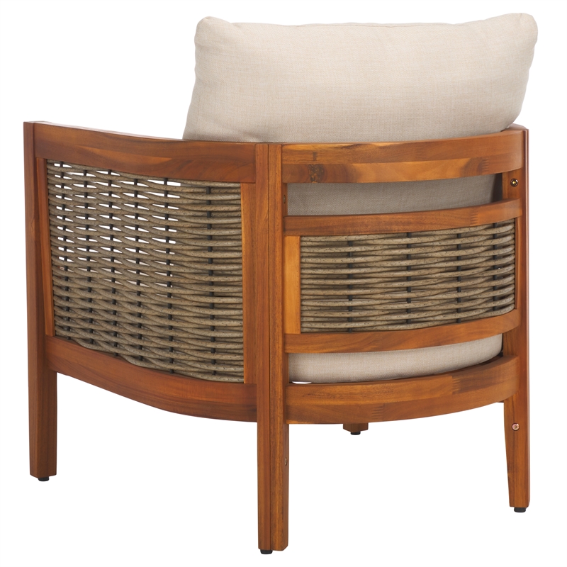 Pemberly Row Polyester Outdoor Chairs in Natural / Taupe for Patio or Deck