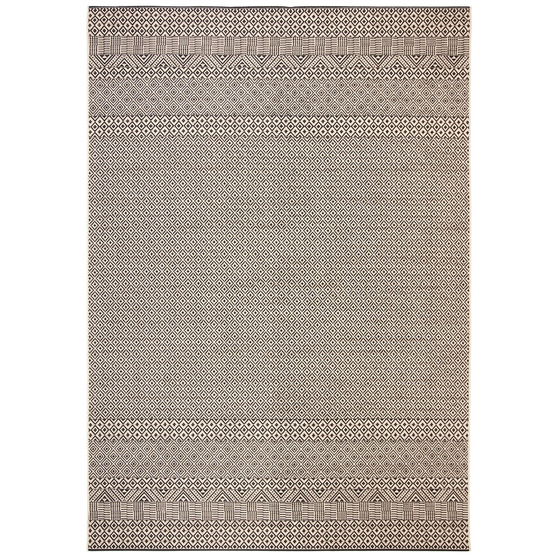 Pemberly Row 9' x 12' Area Rug in Beige and Black for Living or Dining Room