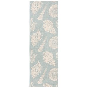 Pemberly Row 2'3&quot x 6'7&quot Runner Rug in Aqua and Beige for Hallways