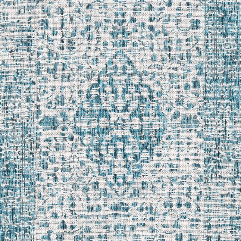 Pemberly Row 9' x 12' Area Rug in Teal and Cream for Large Living Spaces